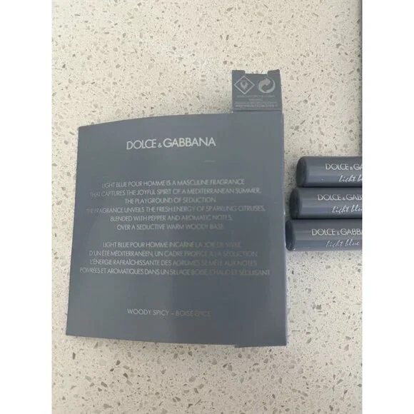 3 X Dolce & Gabbana Light Blue Pour Homme EDT Men’s Cologne Sample 0.02 oz Trave - Picture 2 of 2